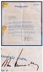 John F. Kennedy Letter Signed as Senator Regarding the U.S. Merchant Marine Academy